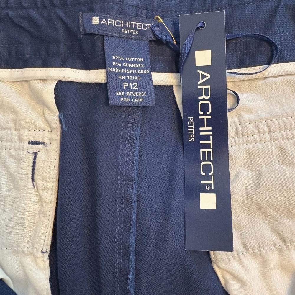Architecht Navy Blue Pants Side Accent Buttons Size 12P - Picture 5 of 6